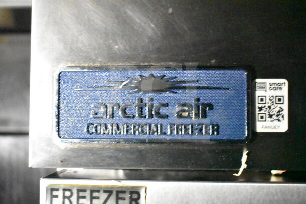Arctic Air commercial freezer label on 2020 LGS TX food trailer with QR code for smart care service.