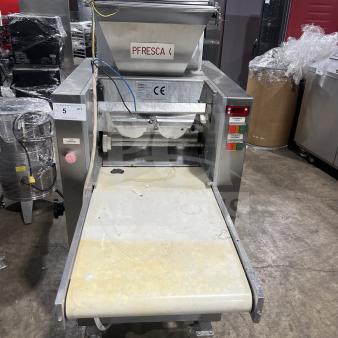 Zindo Baresina5.5 commercial pasta-making machine, stainless steel, model SN: 10172TVC, on casters.