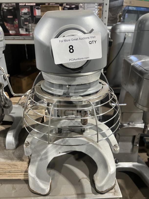 Hobart commercial countertop bowl lift planetary mixer, multi-speed, model label visible, sturdy condition, 100-120V, 1 phase.