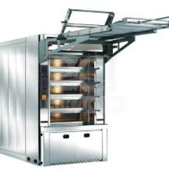 Empire LFM-5-80X100 automatic bakery deck oven, 5 decks, stone hearth, digital controls, stainless steel, 135,000 BTU, with steam generators.