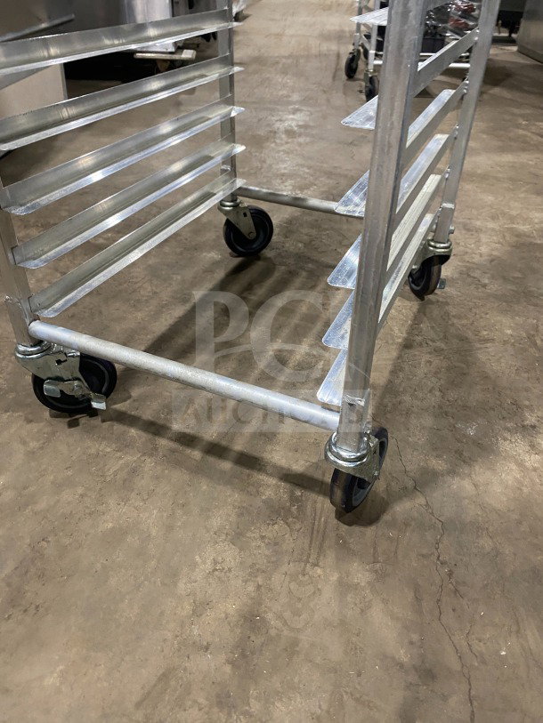 Regency 109APR1820L stainless steel pan rack on casters, heavy-duty welded, excellent condition.