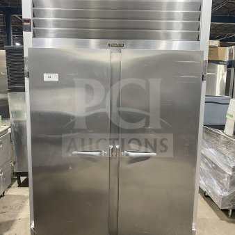 Traulsen G22010 stainless steel 2-door reach-in refrigerator, poly coated rack, 115V, 1 phase, on casters, model G22010.