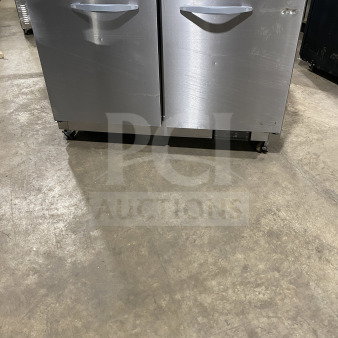 Kool-It 48" stainless steel undercounter refrigerator, model KUC48A, on casters, with poly-coated wired rack, 115V, 1 Phase.