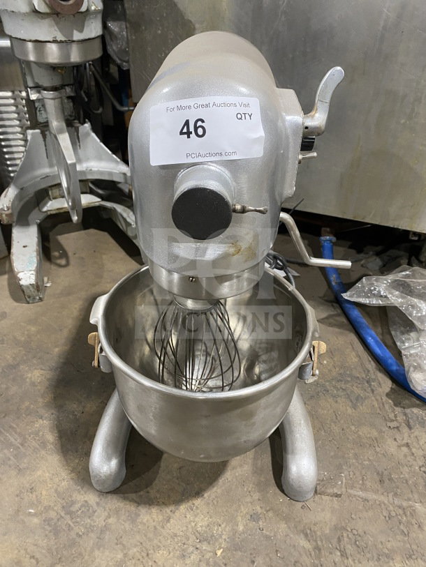 Hobart C100 commercial planetary mixer with paddle attachment and stainless steel bowl. 115V, 1 phase. Serial: 1475997.