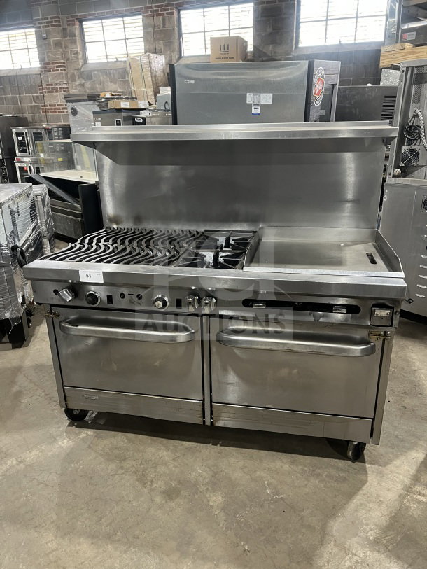 Bakers Pride EP-1 stainless steel double deck pizza oven, electric, with wired rack. Model: EP-1, 208V, 1 Phase.
