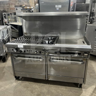 Bakers Pride EP-1 stainless steel double deck pizza oven, electric, with wired rack. Model: EP-1, 208V, 1 Phase.