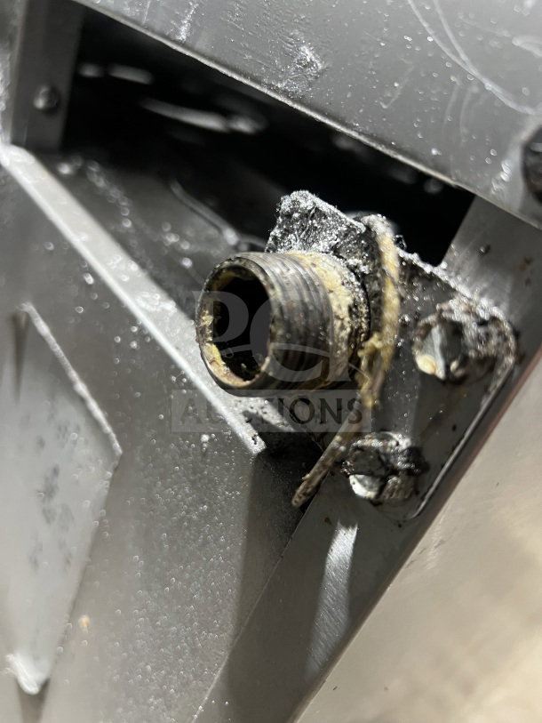Bakers Pride EP-1 stainless steel pizza oven part, showing electrical component close-up with wear, 208V, 1 phase.