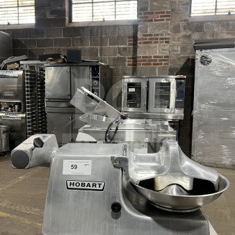 Hobart Model 84145 Buffalo Chopper with 14" stainless bowl, electric, heavy-duty, on legs, in good condition.