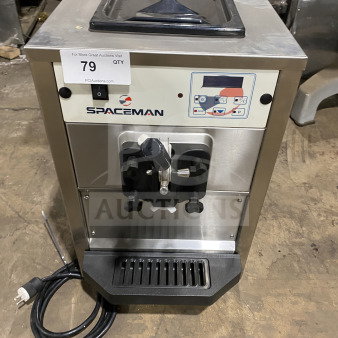 Spaceman 6220 stainless steel soft serve ice cream machine, electric, countertop, model 6220, SN 192162, 110V 1-phase, excellent condition.