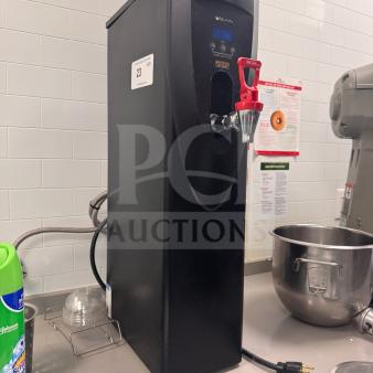 BUNN H5X Element Hot Water Dispenser, used, good condition. Black with red spout. Model and power supply details on label.
