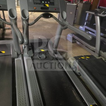 Life Fitness Integrity Series treadmill, unknown working condition, sold as is. Features digital display and manual controls.