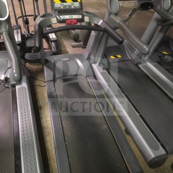 Matrix T3X commercial treadmill, unknown working condition, sold as is. Gray frame with black track and control panel.