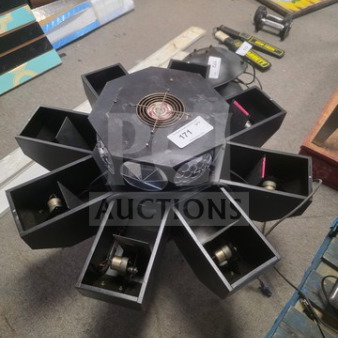 DJ Light Model PR-1026, sold as is, unknown working condition. Features multiple light panels in black casing.
