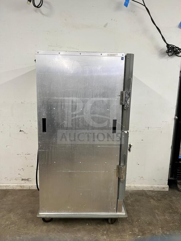 Cres Cor Insulated Stainless Steel Proofer, used, on casters, with visible latch and vents, model label intact.