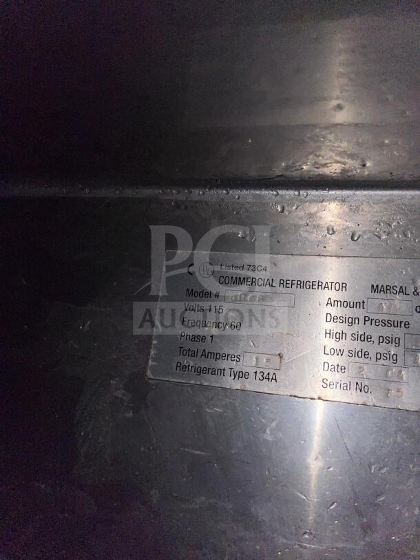 Marsal & Sons Steel Refrigerated Pizza Prep Table, Model: pizza prep, UL Listed, 115V, uses Refrigerant Type 134A.