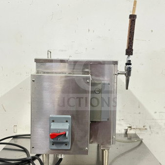 KEGRATOR commercial beer dispenser, portable countertop keg cooler, stainless steel, lever handle, power cable attached.