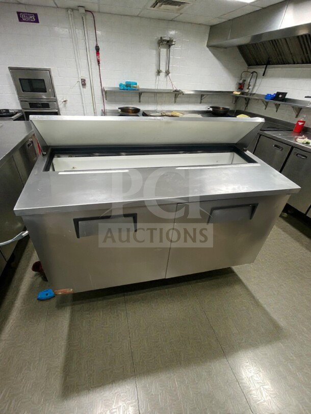 True TSSU-60-16 commercial prep refrigerator, outstanding condition, stainless steel, 115V, single phase, fully tested.