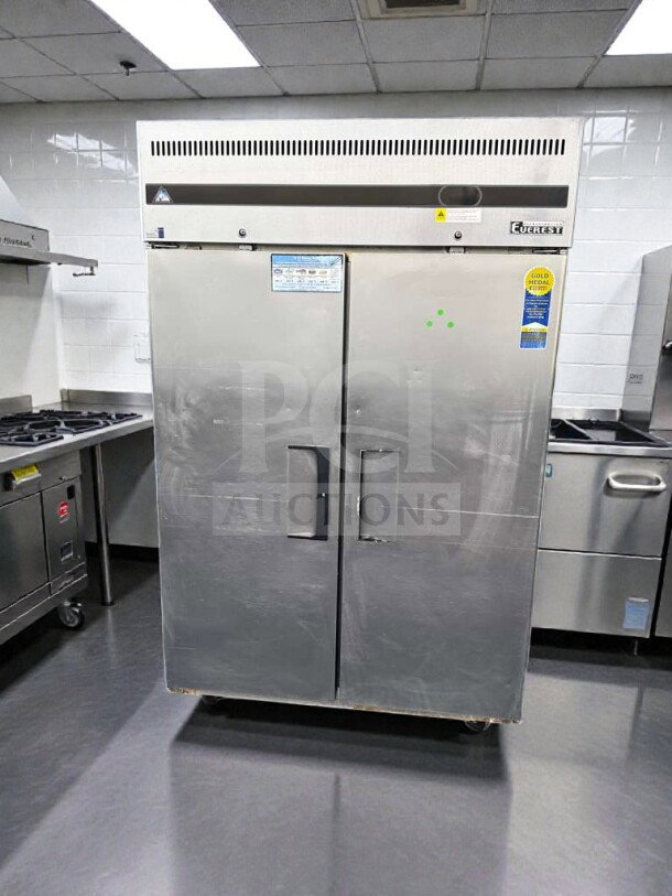 Everest ESR2 commercial reach-in refrigerator, 2-section, 48 Cu. Ft., NSF/ETL listed, excellent condition, fully tested.