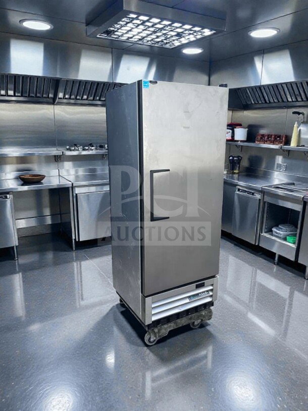 True T-12-HC 24.88" commercial reach-in refrigerator, 12 cu. ft., ENERGY STAR®, UL/NSF listed, flawless condition.