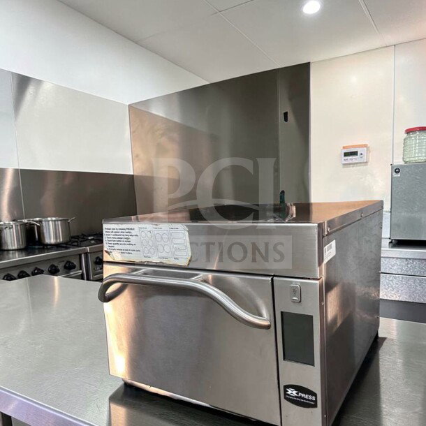 Amana AXP20 high-speed microwave convection oven, 1.38 cu. ft., TurboChef tech, commercial grade, fully operational, elite condition.