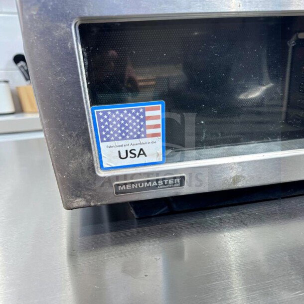 Amana MDC182 Menumaster Commercial Microwave Oven, 1800W, USA made label, stainless steel, excellent condition.