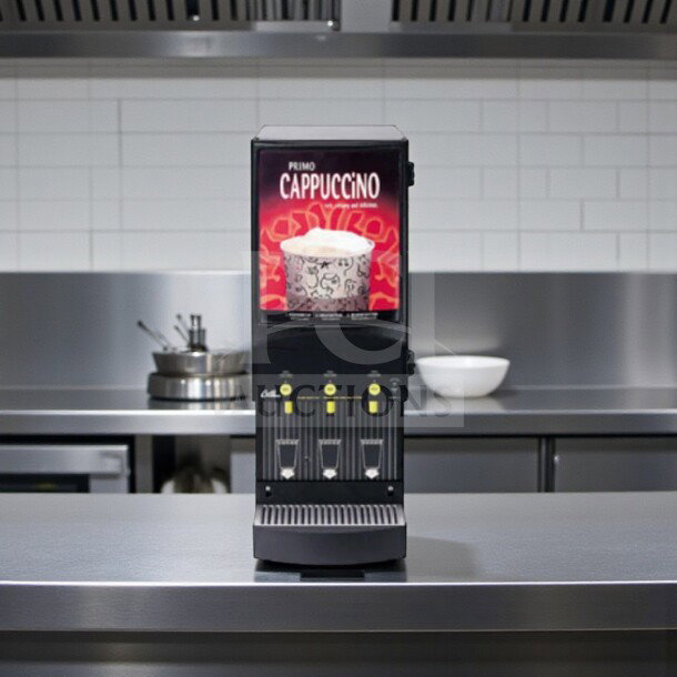 Curtis CAFEPC3CS10000 3-station cappuccino dispenser, superior condition, fully tested, commercial use, CUR-M-BEV-0905.