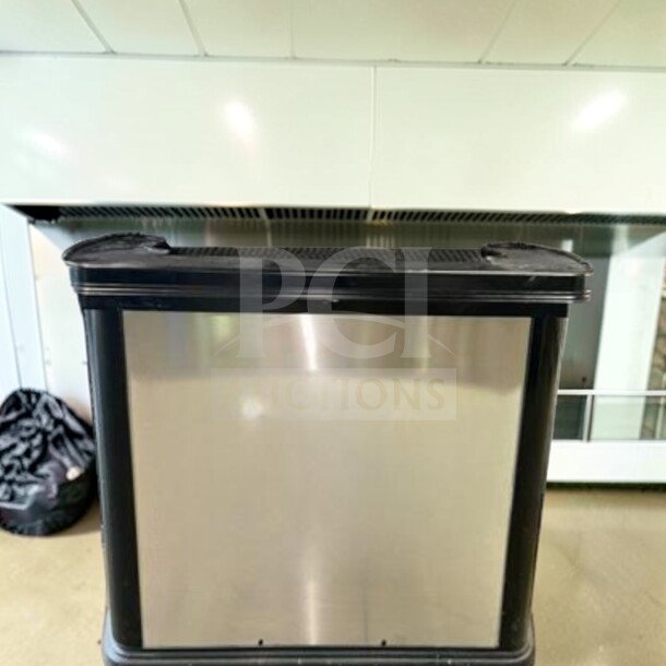 Top-tier mobile espresso service cart, 55" commercial beverage cart, stainless steel panels, custom build, fully operational.