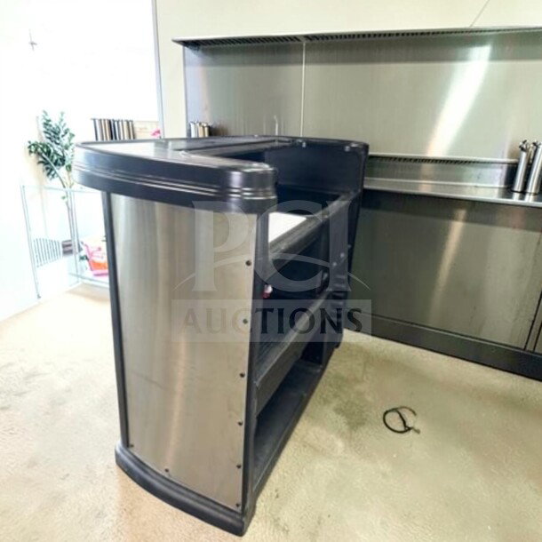 Commercial espresso service cart, 55” with stainless steel panels, fully tested, top-tier condition. Custom build model Esprso-M-CART-0776.