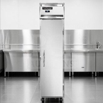 Continental Refrigerator 1RSE-N, 18" narrow, stainless steel, reach-in, 115V, superior condition, fully tested, one section.