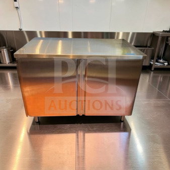 GSW stainless steel storage cabinet, 48"x30"x35", commercial model, exceptional condition, fully operational, heavy-duty.