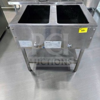 Elite Condition Commercial Stainless Steel Dual Well Electric Hot Food Table, 115V, fully tested, operational. Model STEAM-M-HT-0535.