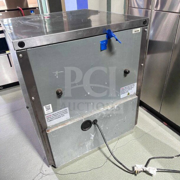 True TUC-27G-LP-HC~FGD01 undercounter refrigerator; stainless steel, glass door, 115V; commercial use, excellent condition.