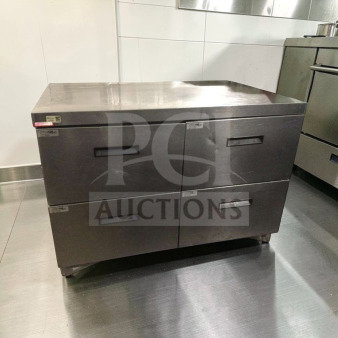 Delfield UCD4448N refrigerated drawer unit, exceptional condition, four drawers, stainless steel, 115V, single phase.
