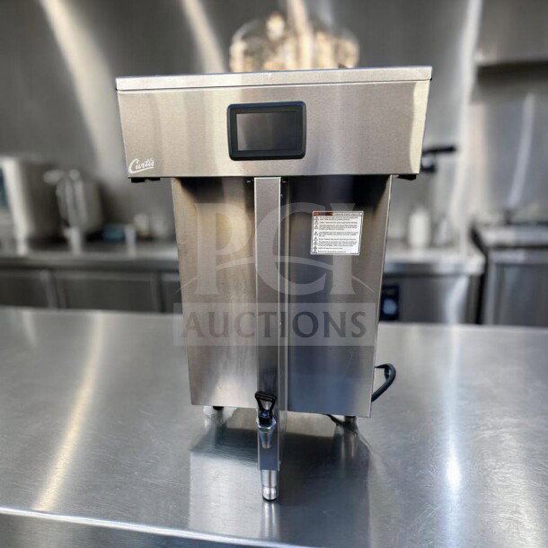 Wilbur Curtis G4TP2T10A3100 G4 ThermoPro Twin Coffee Brewer in outstanding condition, stainless steel, 220V, fully tested.