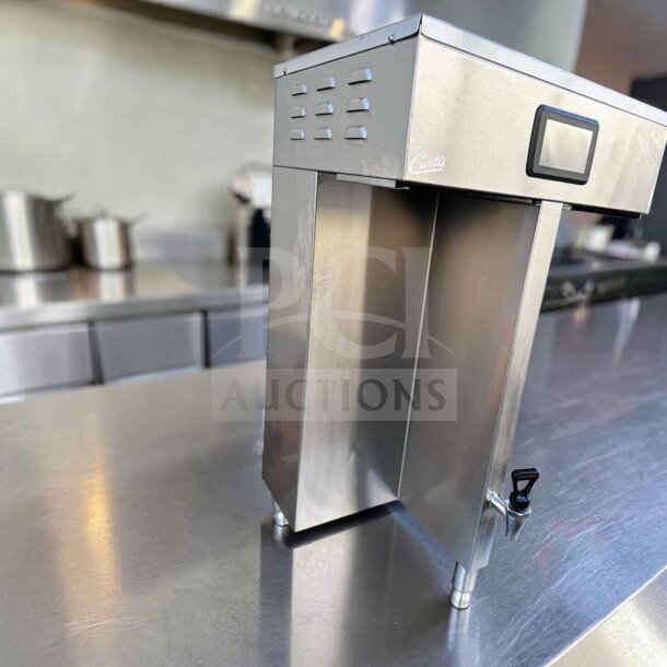 Stainless steel Wilbur Curtis G4TP2T10A3100 G4 ThermoPro Twin Coffee Brewer in outstanding condition, 220V, tested operational.