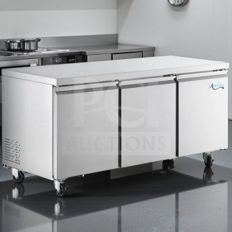 Avantco SS-UC-72R-HC undercounter refrigerator, 72", 16.9 cu. ft., 3 doors, ETL listed, premium condition, fully tested.