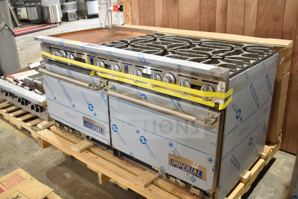 Brand new 2021 Imperial Range IR-6-G24-CC with 6 burners, 24" griddle, 2 convection ovens. Scratch and dent condition.