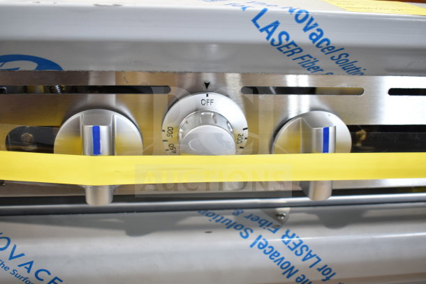 Imperial Range Pro Series IR-6-G24-CC, new condition, showing temperature knobs, wrapped surface, visible protective tape.