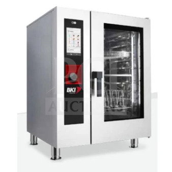 BRAND NEW SCRATCH AND DENT Bakers Pride AETG101R stainless steel combi convection oven on stand, commercial-grade.