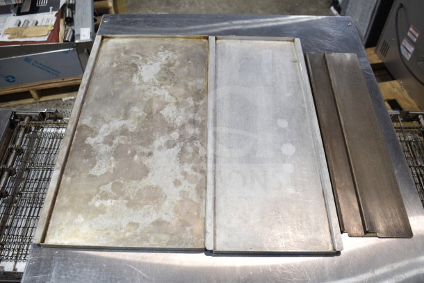 Two 2022 Middleby Marshall CTX DZ33T stainless steel commercial conveyor pizza ovens on casters, 208V, tested working.
