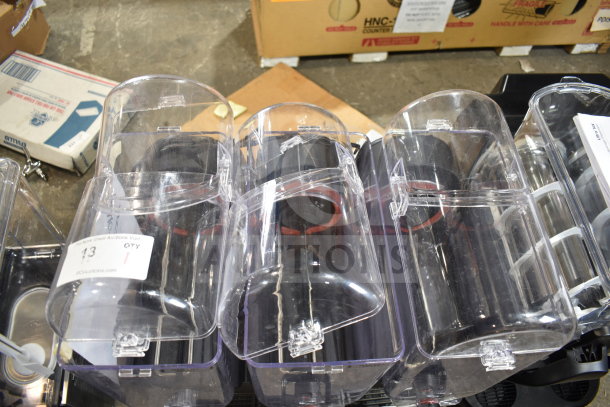 Brand new Narvon 378RBD5G3 Triple 5 Gallon Bowl Refrigerated Beverage Dispenser, 115V, scratch and dent condition.