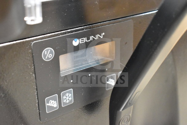 Bunn Ultra NX Black Double 3 Gallon Slushy Machine, new, 2025 model, 120V, with control panel and flat lids visible.