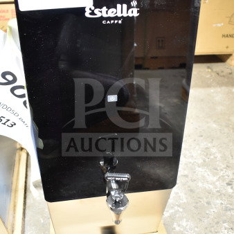 Brand new Estella 236HWDD5D commercial 5-gallon hot water dispenser, digital, 230V, 1 phase, minor scratches.
