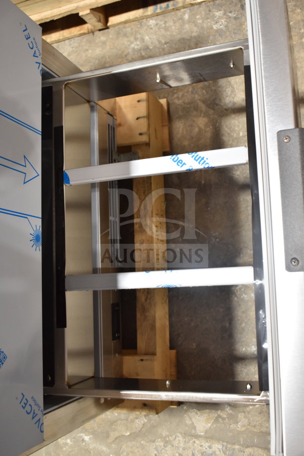 BRAND NEW Beverage Air UCFD27AHC-2 undercounter freezer, 2 drawers, 115V, protective film visible, scratch and dent.