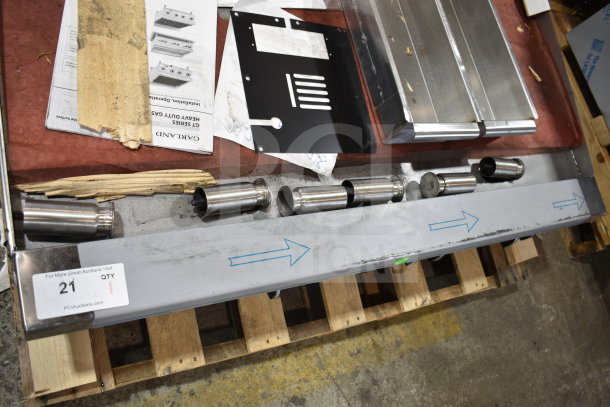 Brand new Garland GTGG48-GT48M 48" natural gas griddle with thermostatic controls, 112,000 BTU, scratch and dent condition.