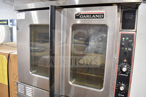 Garland Master 200 commercial convection oven, full size, view-through doors, thermostatic controls, on commercial casters.