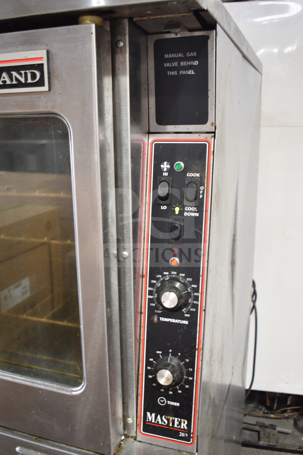 Garland Master 200 commercial full-size convection oven with view-through doors, thermostatic controls, on commercial casters.