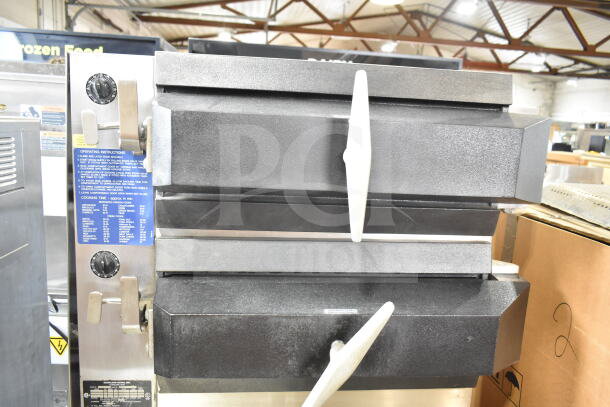 Cleveland commercial electric double deck pressure steam cabinet, 480V, 3-phase, visible operating instructions, used condition.