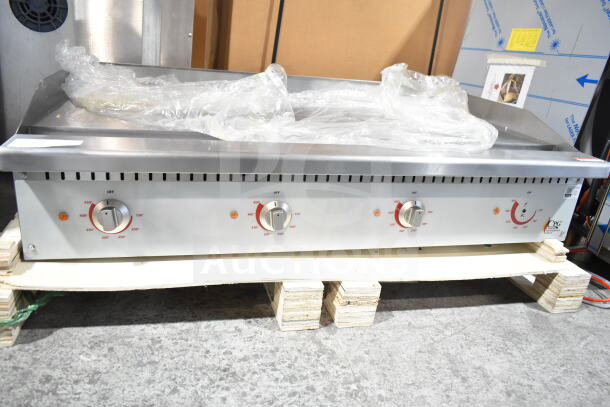 Brand new Cooking Performance Group 351GCPG48M 48" electric countertop griddle, scratch and dent condition, 208/240V.