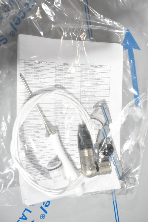 Set of accessories for Blodgett AETE101R combi oven in a sealed bag with manual and temperature probe.